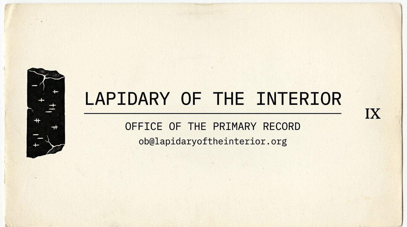 Lapidary of the Interior